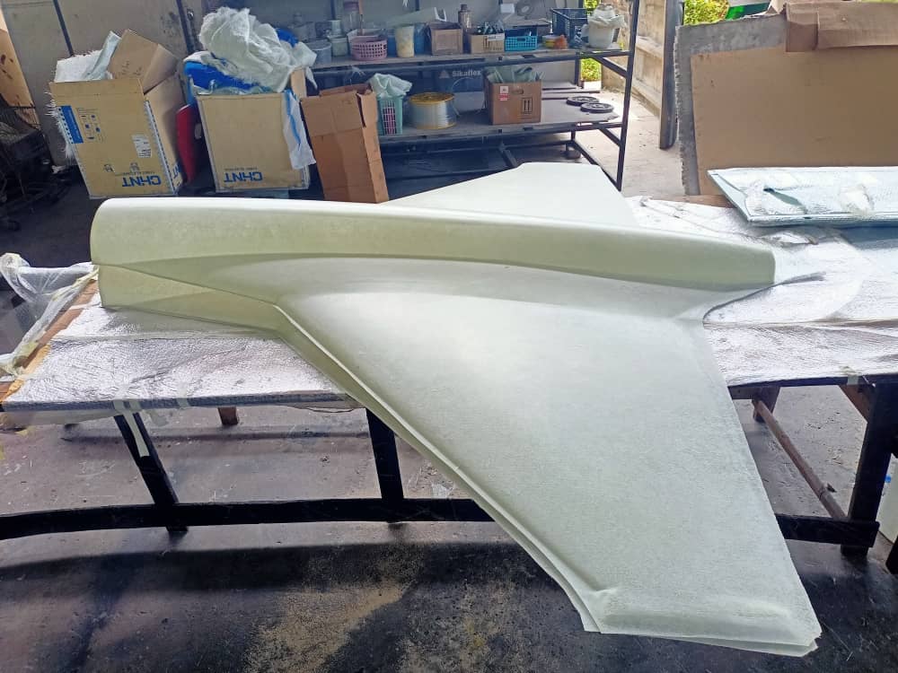 2.4 meter wingspan UAV fuselage built from Glass Fiber Reinforced Polymer (GFRP) utilizing the Vacuum Assisted Resin Transfer Molding process.